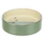 Trixie Voerbak / Drinkbak Met Pootprint Keramiek Groen / Beige - 12 x 12 x 3,5 cm