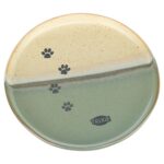 Trixie Voerbak / Drinkbak Kat Keramiek Groen / Beige - 16 x 16 x 2 cm