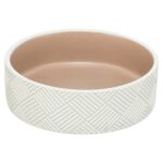 Trixie Voerbak / Drinkbak Patroon Keramiek Wit / Beige - 14 x 14 x 4,5 cm