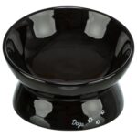 Trixie Voerbak / Drinkbak Dogs Keramiek Verhoogd Zwart - 17 x 17 x 13,5 cm