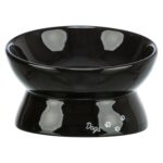 Trixie Voerbak / Drinkbak Dogs Keramiek Verhoogd Zwart - 17 x 17 x 13,5 cm