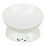 Trixie Voerbak / Drinkbak Dogs Keramiek Verhoogd Wit - 17 x 17 x 13,5 cm