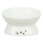 Trixie Voerbak / Drinkbak Dogs Keramiek Verhoogd Wit - 17 x 17 x 13,5 cm