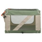 Trixie Kennel Comfy Bench Stof / Reismand Olijfgroen / Beige - 47,5 x 70 x 44,5 cm
