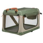 Trixie Kennel Comfy Bench Stof / Reismand Olijfgroen / Beige - 52 x 85,5 x 49,5 cm