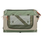 Trixie Kennel Comfy Bench Stof / Reismand Olijfgroen / Beige - 64 x 95,5 x 60,5 cm