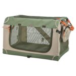 Trixie Kennel Comfy Bench Stof / Reismand Olijfgroen / Beige - 64 x 95,5 x 60,5 cm
