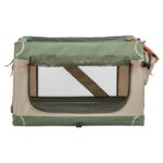 Trixie Kennel Comfy Bench Stof / Reismand Olijfgroen / Beige - 64 x 95,5 x 60,5 cm