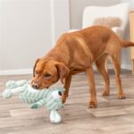 Trixie Hond Met Strepen Pluche Groen - 34 cm