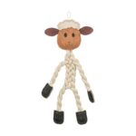 Trixie Schaap Touw Met Leer Bruin - 42 cm