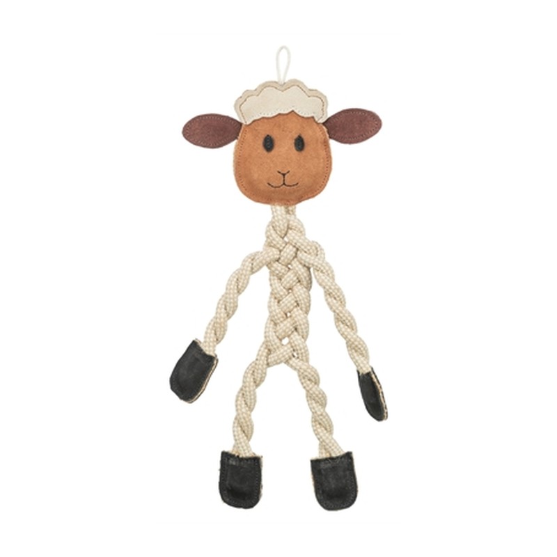 HuisdierXL VDM 456935 image derivative v1 Trixie Schaap Touw Met Leer Bruin - 42 cm