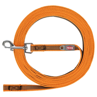 Trixie Sleeplijn Met Rubber Bekleed Zonder Handlus Oranje - 5 Mtrx1,5 cm