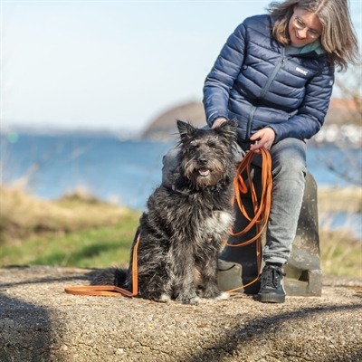 Trixie Sleeplijn Met Rubber Bekleed Zonder Handlus Oranje - 5 Mtrx1,5 cm