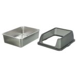 Trixie Kattenbak Rvs Met Rand Grijs - 40 x 52 x 29 cm
