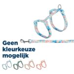 Trixie Kattentuigje Met Riem Flower Power Motief Assorti - 35-59 x 1,3 cm