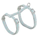 Trixie Kattentuigje Met Riem Retro Motief Grijs / Blauw - 28-45 x 1 cm