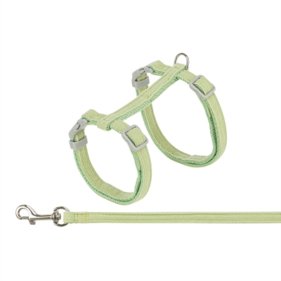 457096.jpg Trixie Kattentuigje Met Riem Fluweel Groen - 28-45 x 1 cm