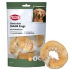 Trixie Denta Fun Rabbit Rings Met Kippenborst - 9,5 cm 100 g
