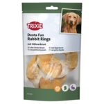 Trixie Denta Fun Rabbit Rings Met Kippenborst - 9,5 cm 100 g