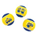 Minions Squeaky Tennisballen Met Piep Geel / Blauw - 6,5 cm