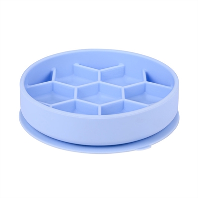 Zolux Voerbak Hond Slow Feed Met Zuignappen Silicone Blauw - 16 x 16 x 4,3 cm