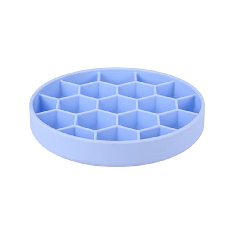 Zolux Voerbak Hond Slow Feed Met Zuignappen Silicone Blauw - 21,5 x 21,5 x 4,5 cm
