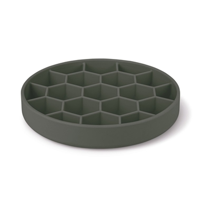 Zolux Voebrak Hond Slow Feed Met Zuignappen Silicone Grijs - 21,5 x 21,5 x 4,5 cm