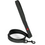 Zolux Expert Hondenriem Premium Leer / Neopreen Zwart - 100 x 2 cm