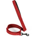 Zolux Expert Hondenriem Premium Leer / Neopreen Rood - 100 x 1,5 cm