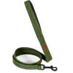 Zolux Expert Hondenriem Premium Leer / Neopreen Groen - 100 x 2 cm