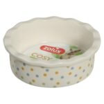 Zolux Voerbak Cosy Gestipt Keramiek Wit - 10 x 10 x 3,5 cm 100 ml