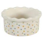 Zolux Voerbak Cosy Gestipt Keramiek Wit - 10 x 10 x 4,5 cm 150 ml