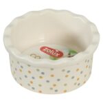 Zolux Voerbak Cosy Gestipt Keramiek Wit - 10 x 10 x 4,5 cm 150 ml