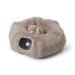 Savic Snuggle Tunnel / Kattenmand Warm Grijs - 85 x 85 x 26,5 cm