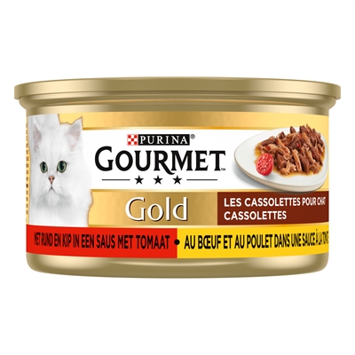 Gourmet Gold Cassolettes Duet Van Vlees In Saus Met Tomaten - 24 x 85 g
