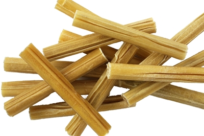 56917.jpg Petsnack Geperste Staaf - 12,5 cm 15 mm 25 stuks
