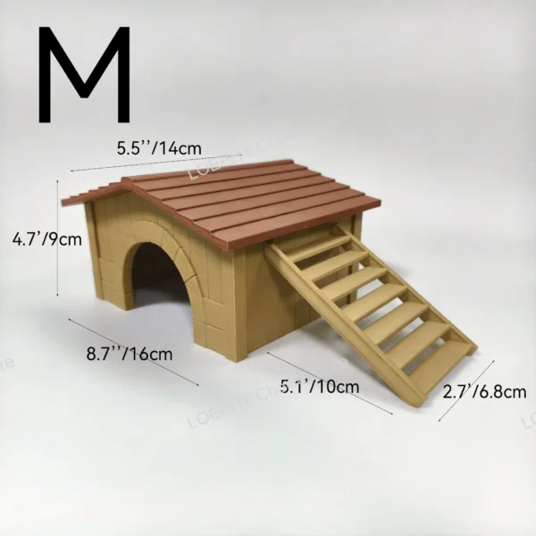 Reptielenhuisje in cabinevorm met afneembare ladder – M