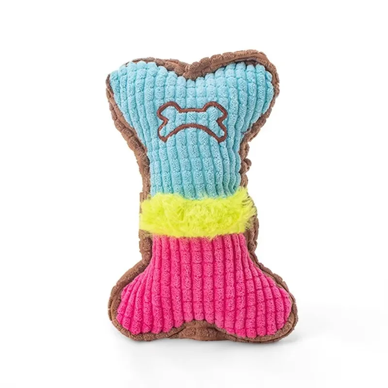 S183e3b2d844a47fd9e55af3694292a733-1.webp Pluche hondenbot met pieper – Blauw-roze - Afbeelding 1