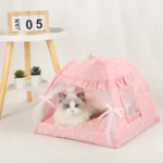 Tentvormig kattenbed – Roze / S 35x35cm