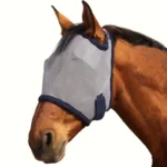 Meshmasker voor paarden met zonneklep – Grijs – 75 × 39 cm
