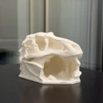 3D-geprinte terrariumdecoratie in schedelvorm – wit / 10 × 8,6 cm