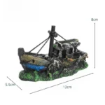 Aquariumdecoratie in de vorm van een gezonken piratenschip - B