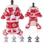CDDMPET kerstjumpsuit voor honden en katten – Rood / 4XL