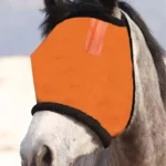 Meshmasker voor paarden met zonneklep – Oranje – 75 × 39 cm