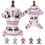 CDDMPET kerstjumpsuit voor honden en katten – Roze / M