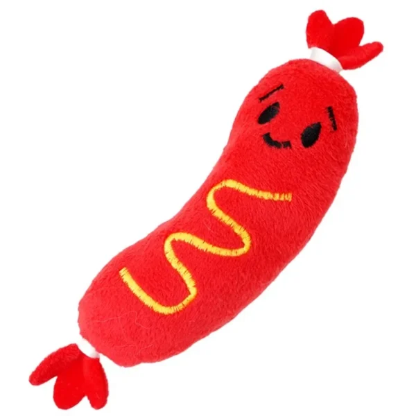 Pluche hondenspeeltje met piepgeluid – Hotdog