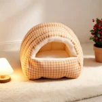 Opvouwbaar kattenbed met overdekte slaapruimte - Oranje / M