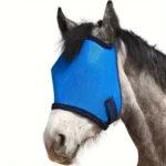 Meshmasker voor paarden met zonneklep – Blauw – 75 × 39 cm