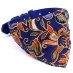 Driehoekige stoffen bandana voor honden – Blauw / S26-34CM