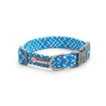Reflecterende nylonhalsband voor honden – Blauw / L (38 mm)